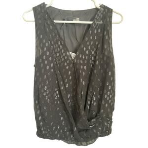 NWT Love Moschino Authentic Black Blouse Sleeveless Top Size 40 Small or XS